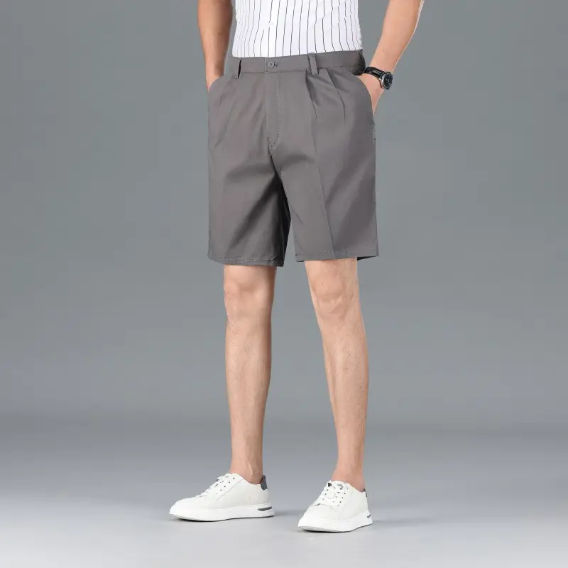 Men's High-Waisted Cotton Shorts Grey Black White - Image 10