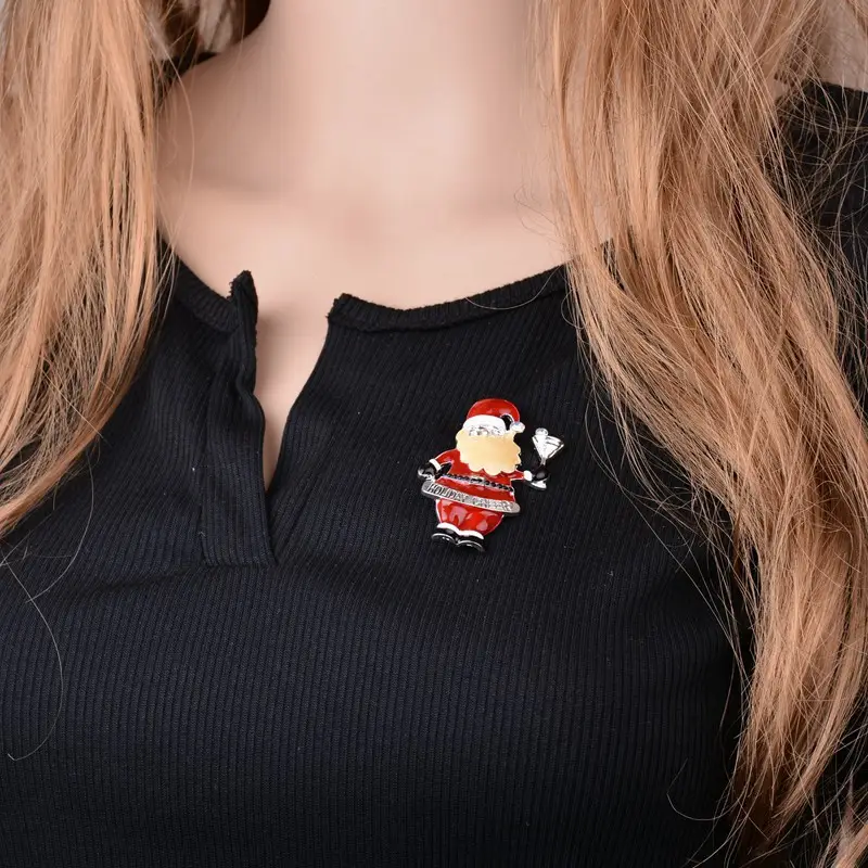 Christmas Brooch Set with Santa, Tree, & Crown Design - Image 8