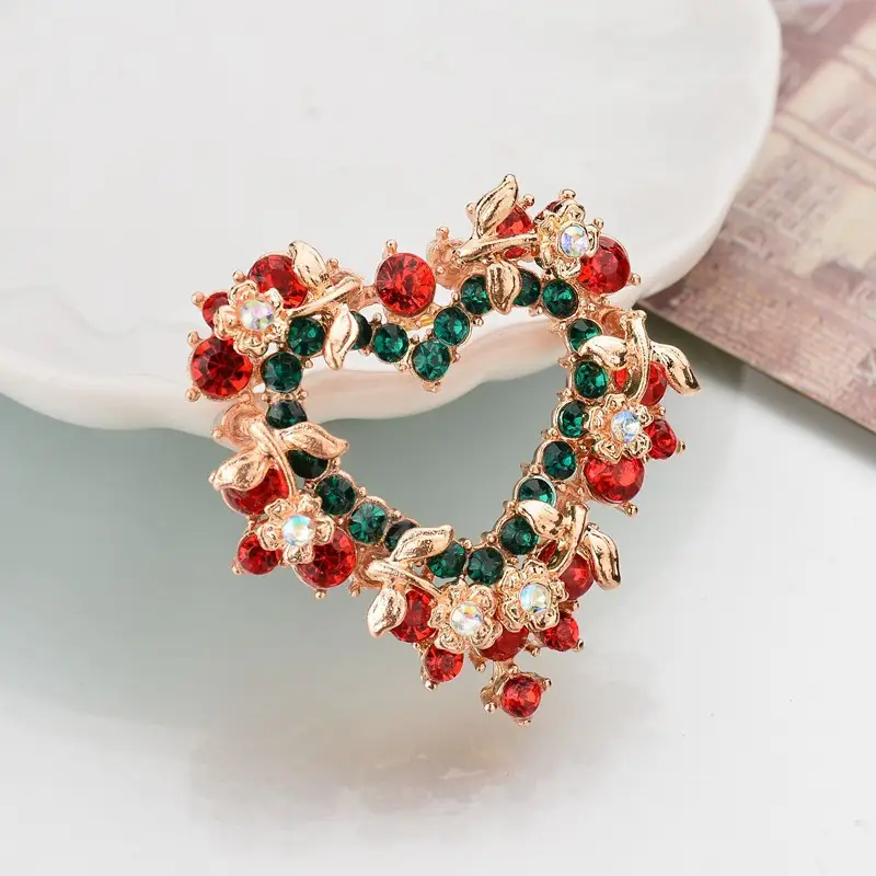 Christmas Brooch Set with Santa, Tree, & Crown Design - Image 3