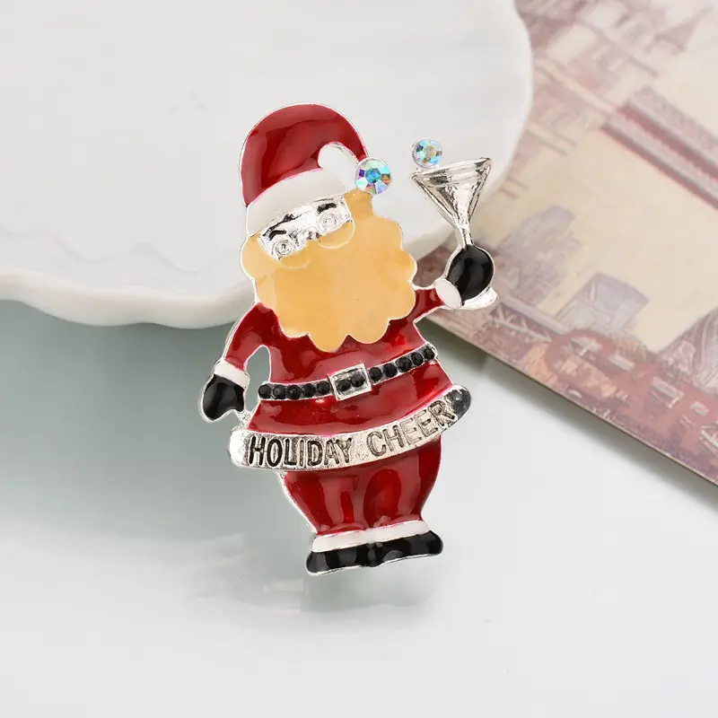 Christmas Brooch Set with Santa, Tree, & Crown Design - Image 9