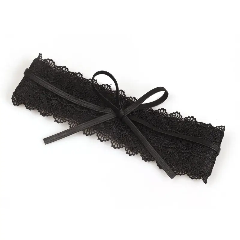 Black Lace Wide Belt for Women