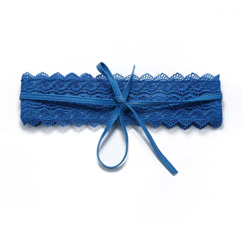 Black Lace Wide Belt for Women