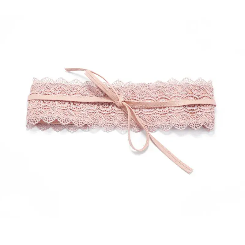 Black Lace Wide Belt for Women