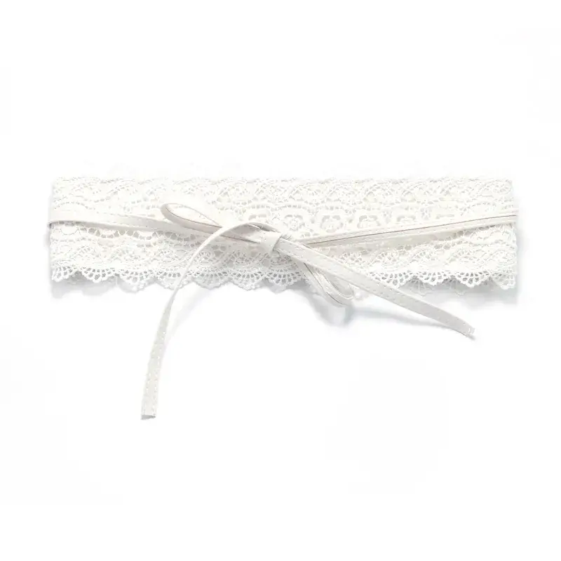 Black Lace Wide Belt for Women