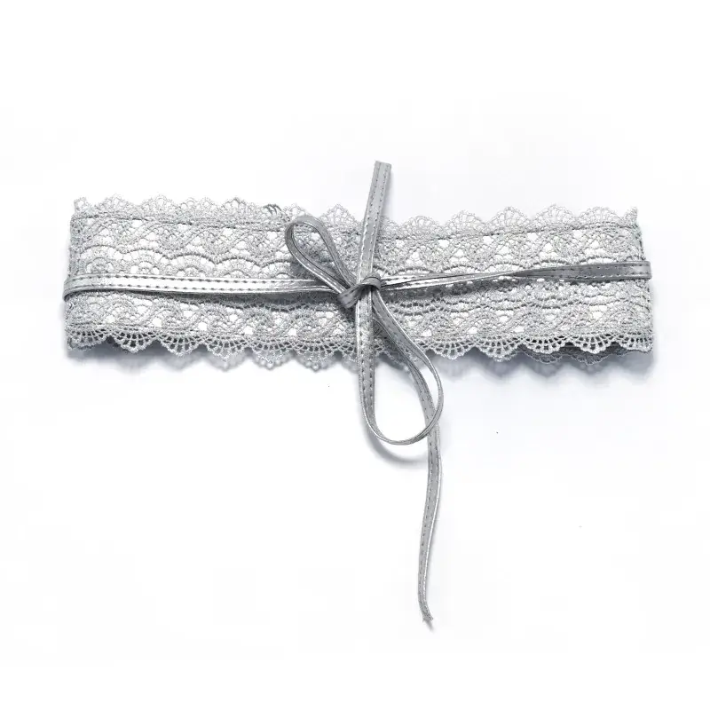 Black Lace Wide Belt for Women