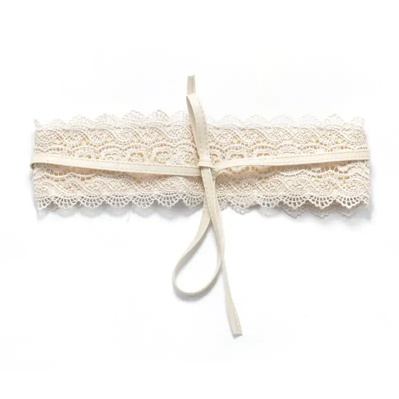 Black Lace Wide Belt for Women