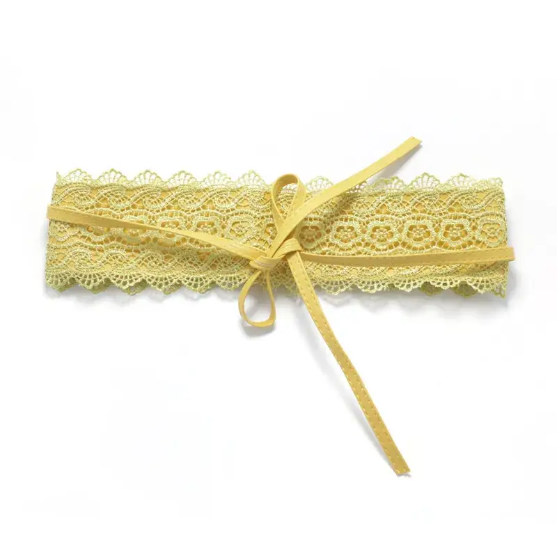 Black Lace Wide Belt for Women