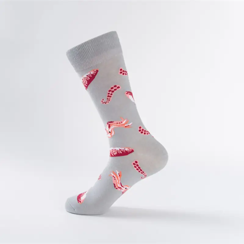 Spot fashion color men's socks couple socks casual socks wholesale seafood series happy fashion socks