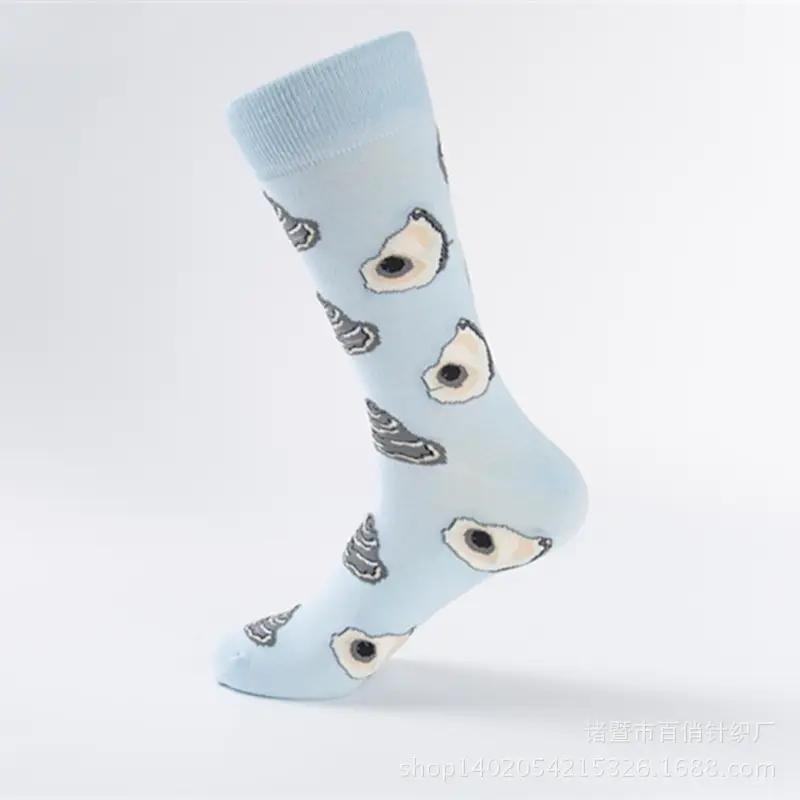 Spot fashion color men's socks couple socks casual socks wholesale seafood series happy fashion socks