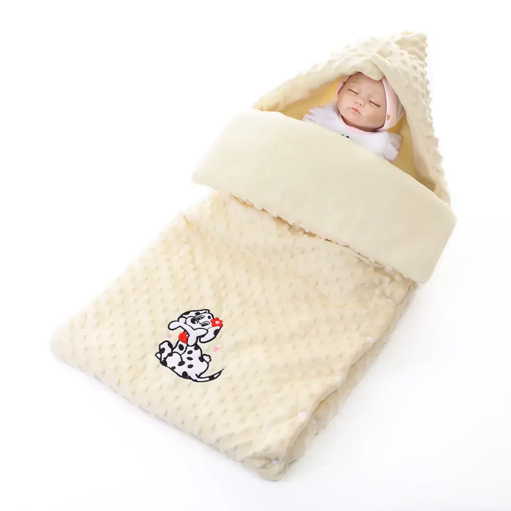 Newborn Blanket with Teddy Bear Design, Soft Blue, Anti-Jump Quilted - Image 3