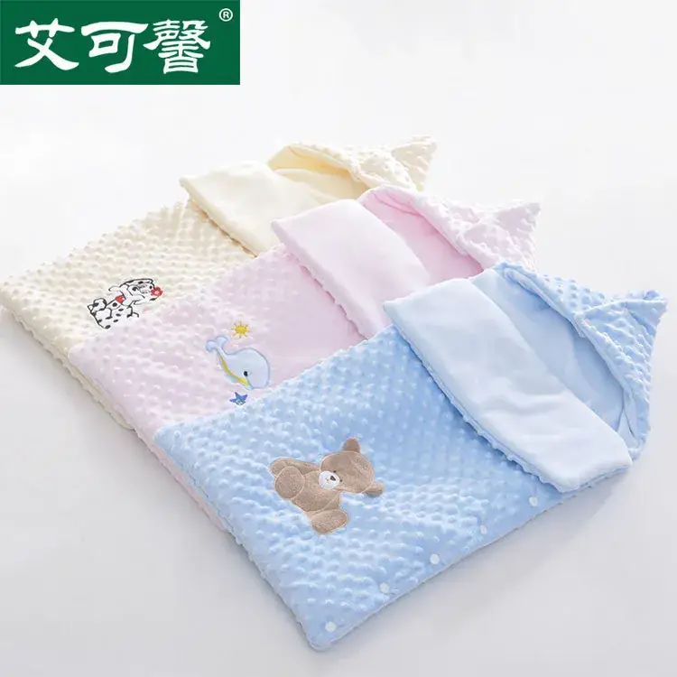 Newborn Blanket with Teddy Bear Design, Soft Blue, Anti-Jump Quilted - Image 5