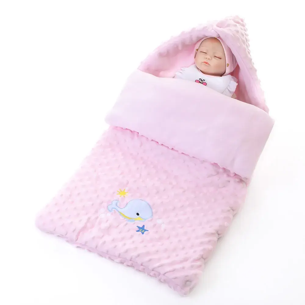 Newborn Blanket with Teddy Bear Design, Soft Blue, Anti-Jump Quilted - Image 6