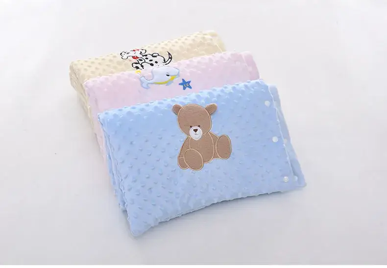 Newborn Blanket with Teddy Bear Design, Soft Blue, Anti-Jump Quilted — feature 11
