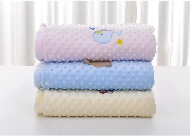 Newborn Blanket with Teddy Bear Design, Soft Blue, Anti-Jump Quilted — feature 12