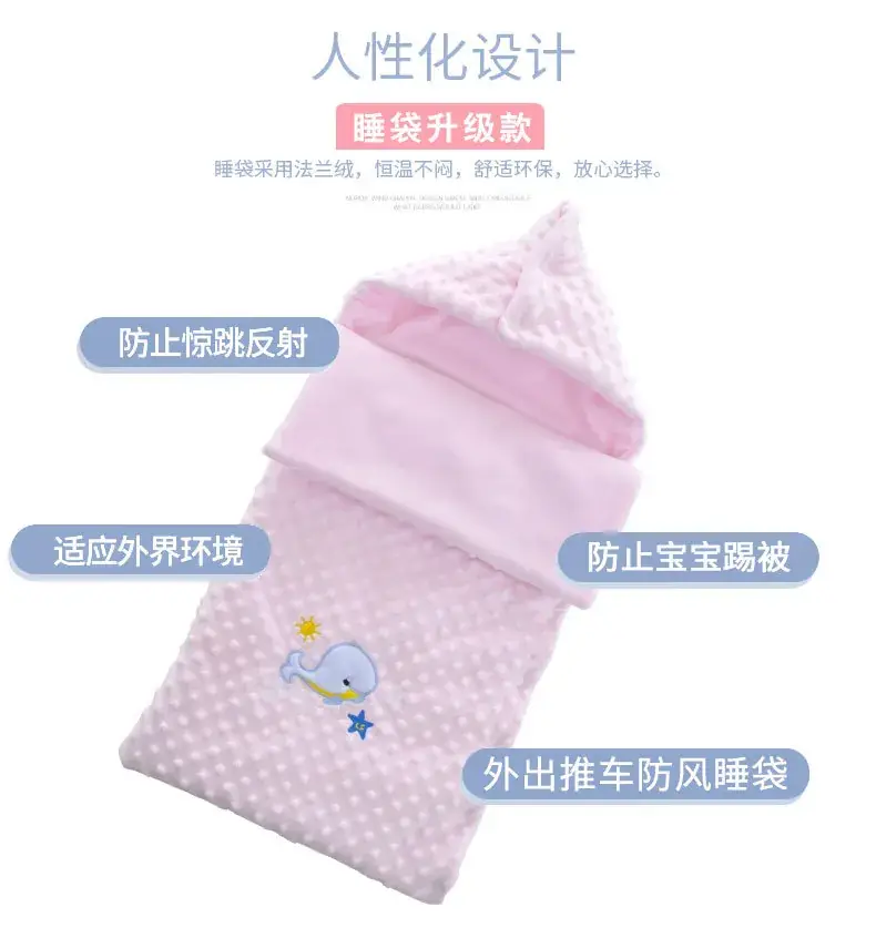 Newborn Blanket with Teddy Bear Design, Soft Blue, Anti-Jump Quilted — feature 4