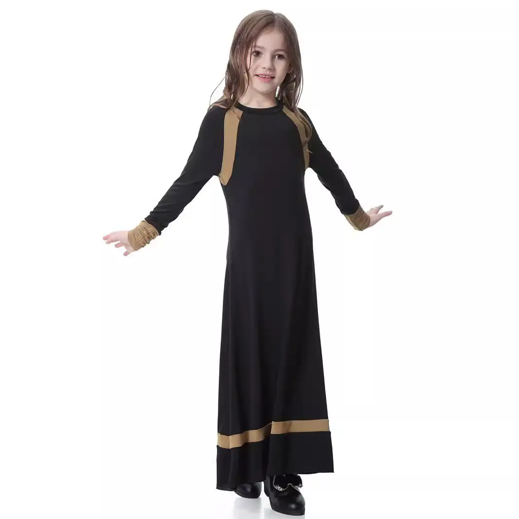 Girls Long Sleeve Cross Border Dress Grey Blue - Image 6