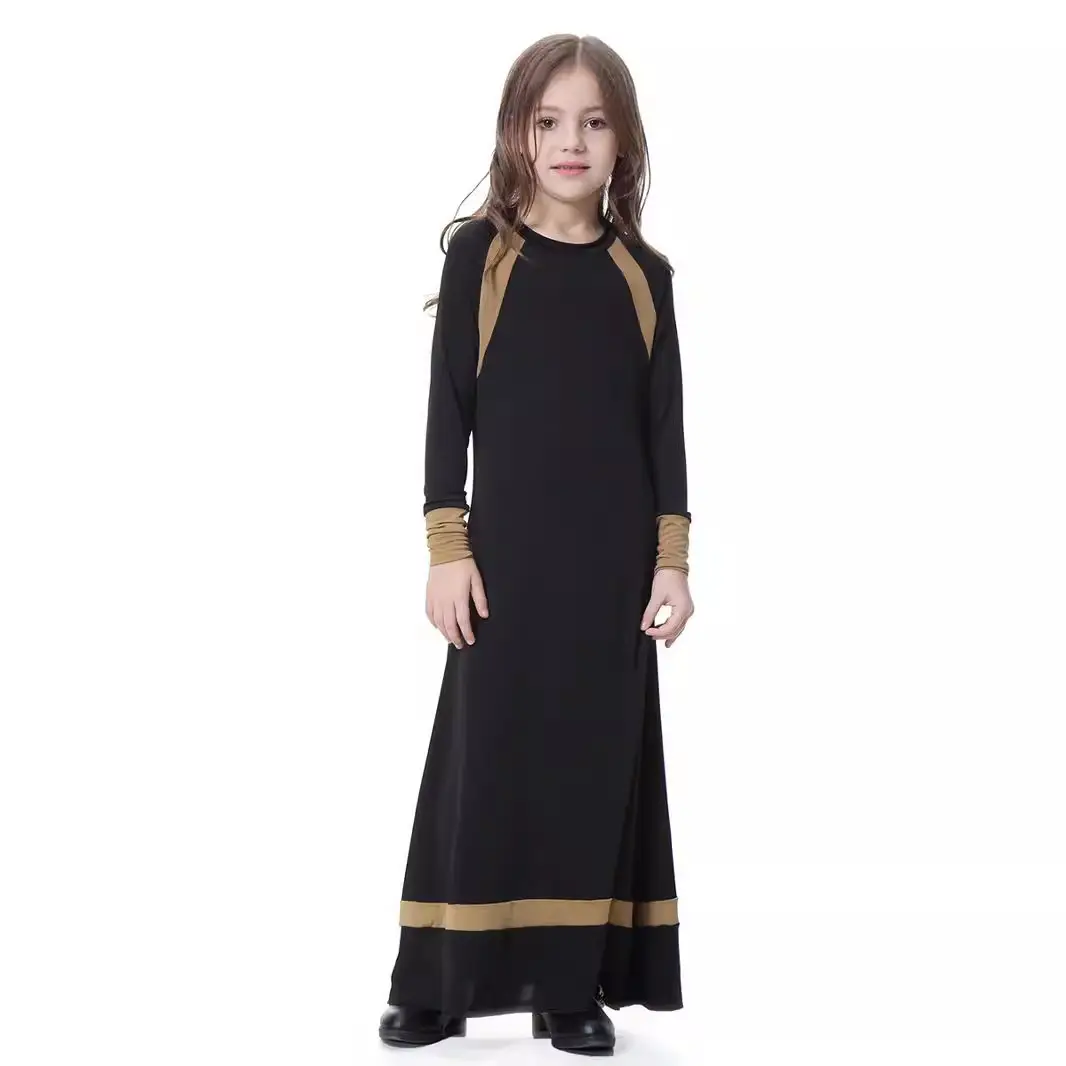 Girls Long Sleeve Cross Border Dress Grey Blue - Image 7