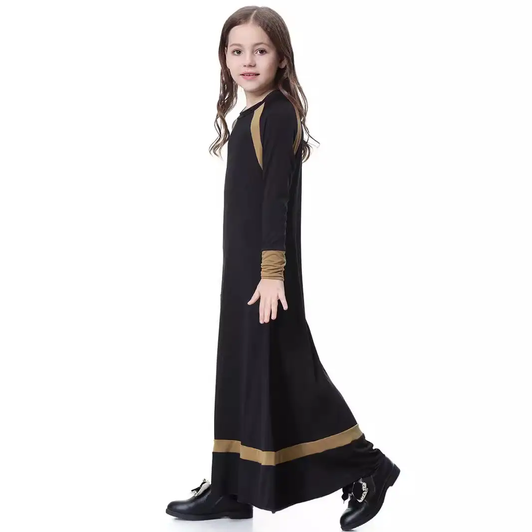 Girls Long Sleeve Cross Border Dress Grey Blue - Image 8