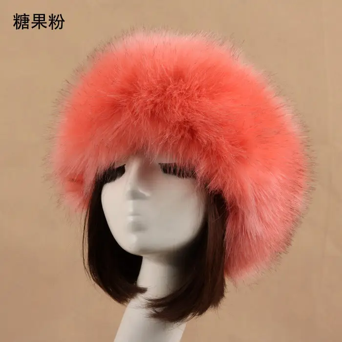 Pink Faux Fur Ring Headwear for Women - Image 19
