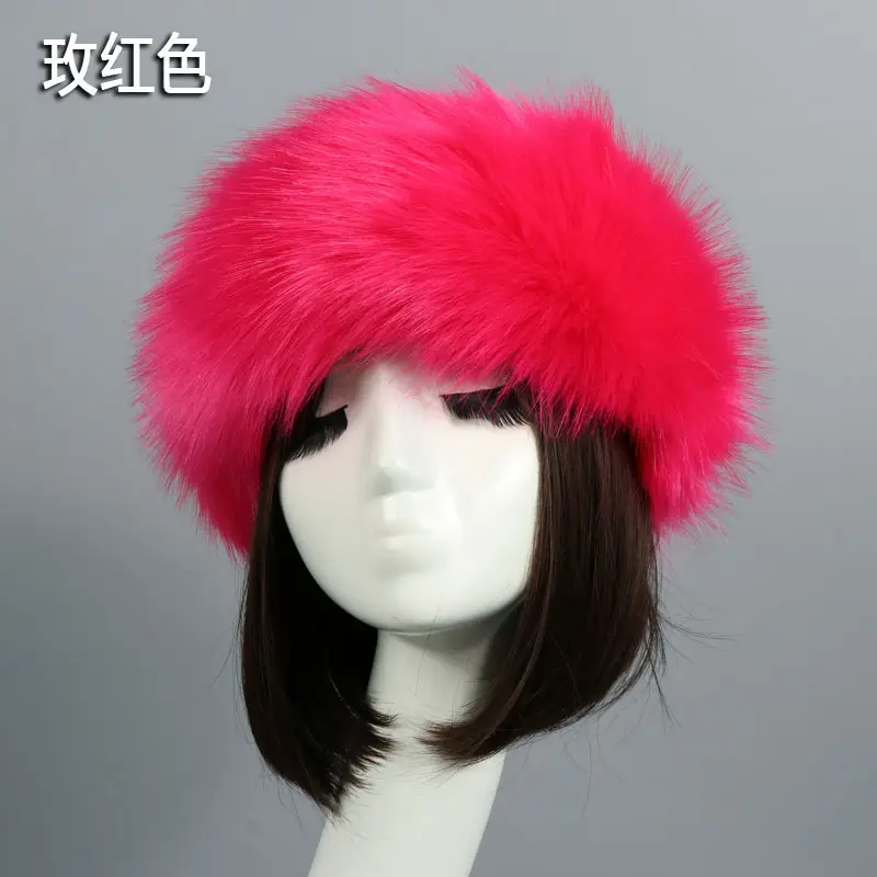 Pink Faux Fur Ring Headwear for Women - Image 24
