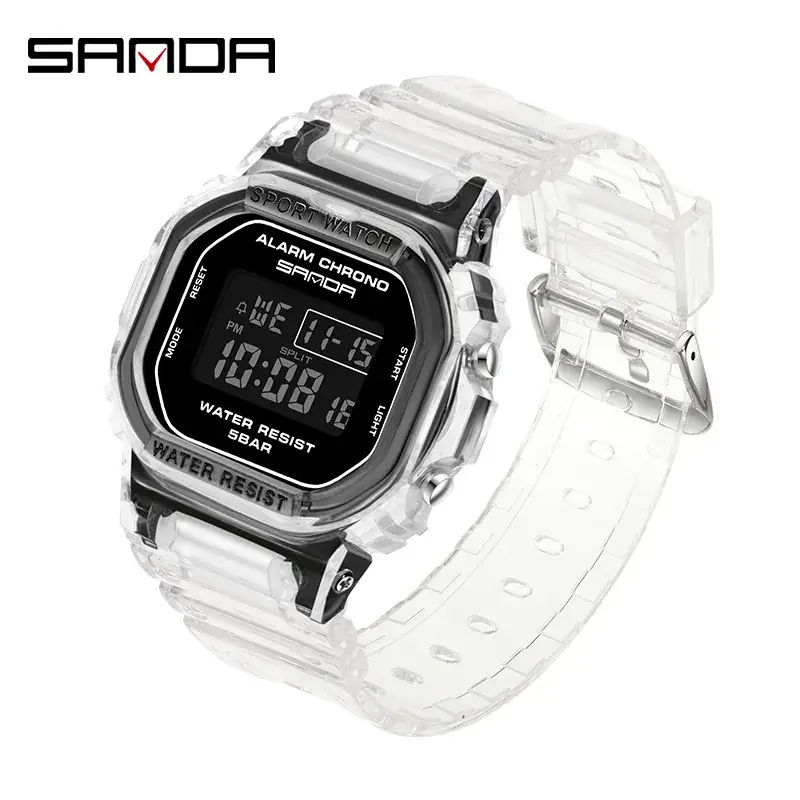 Transparent Square Analog Watch for Men Waterproof Sports Wear - Image 12