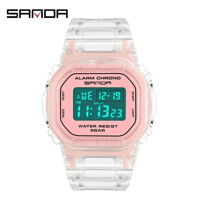 Transparent Square Analog Watch for Men Waterproof Sports Wear - Image 3