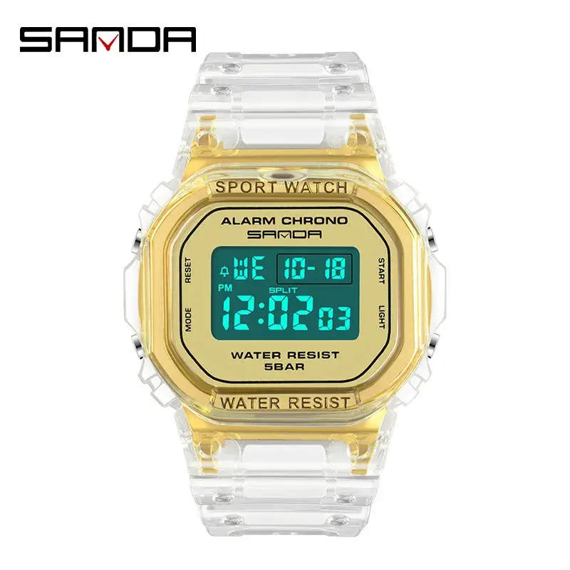 Transparent Square Analog Watch for Men Waterproof Sports Wear - Image 5