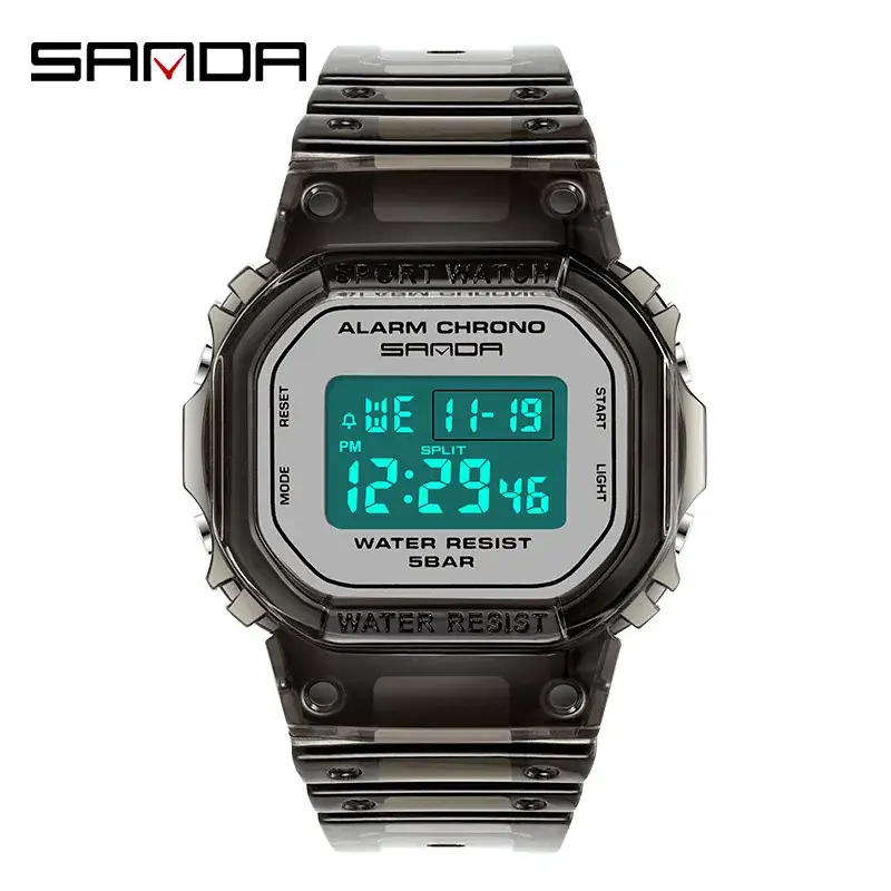 Transparent Square Analog Watch for Men Waterproof Sports Wear - Image 6