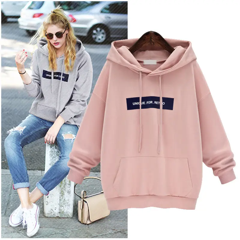 2022 Women's Pink & Grey Hooded Hoodie Large — feature 19