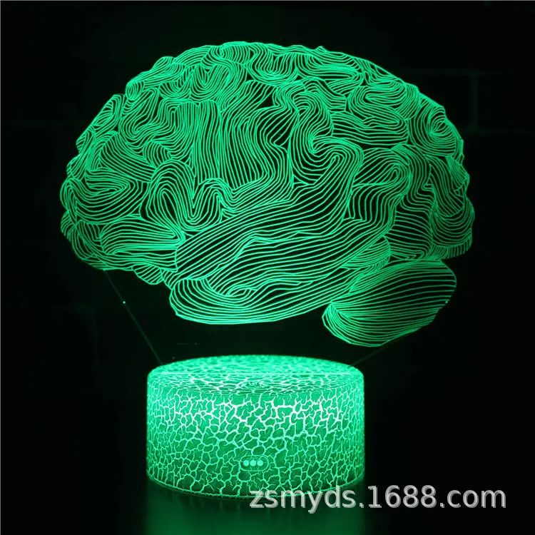 USB 3D Touch Light Brain Lamp Green Stereo Night Light - Image 12