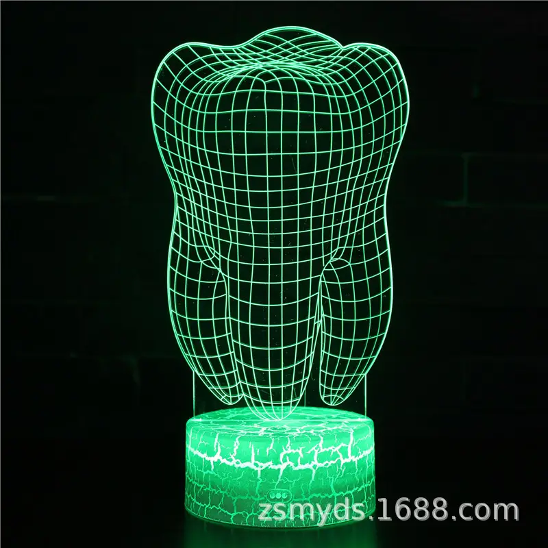 USB 3D Touch Light Brain Lamp Green Stereo Night Light - Image 2