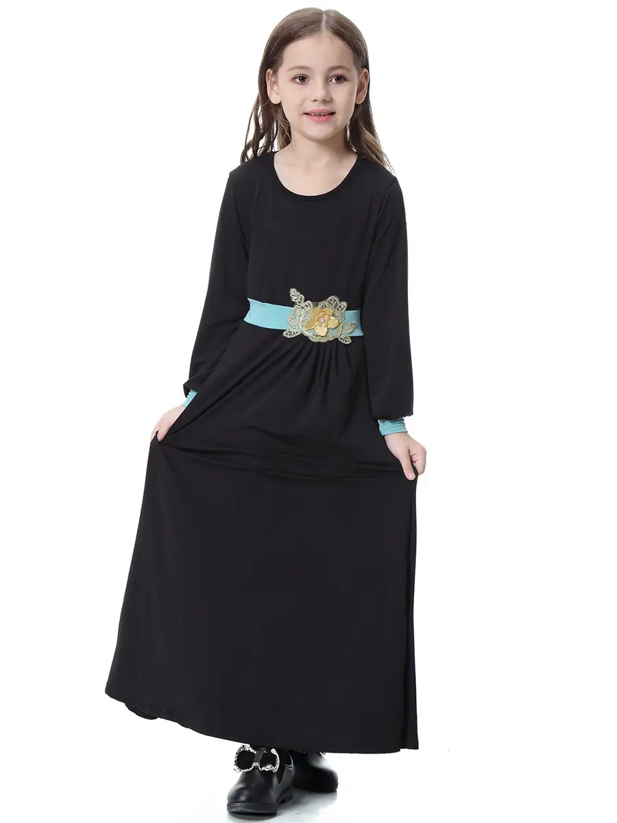 Girls Green Long Sleeve Dress Middle East