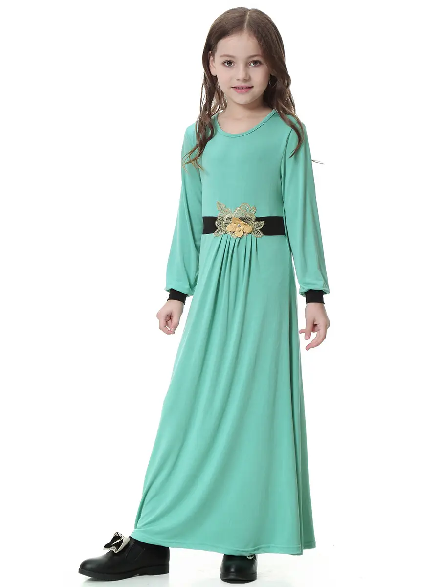 Girls Green Long Sleeve Dress Middle East