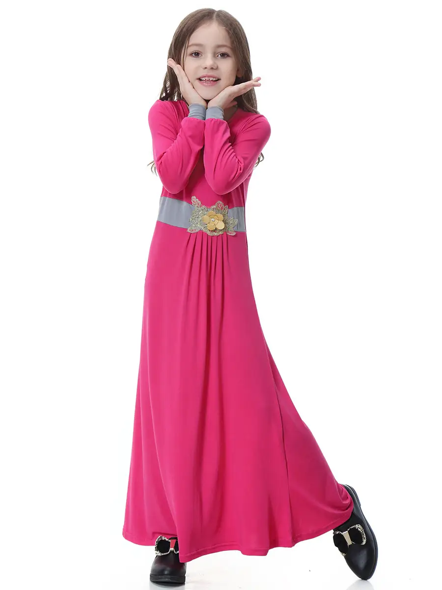 Girls Green Long Sleeve Dress Middle East
