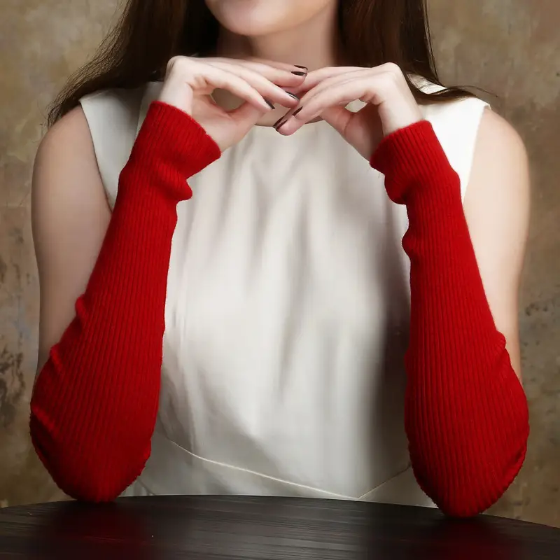 Women's Long Knitted Finger Gloves for Winter Warmth - Image 13