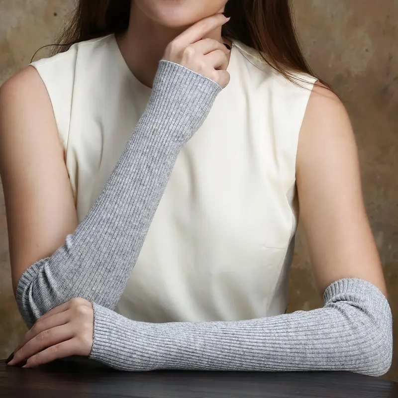 Women's Long Knitted Finger Gloves for Winter Warmth - Image 6