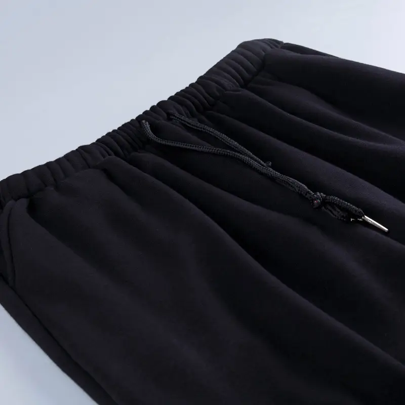 Men Black Fleece Lined Pants Plus Size - Image 3