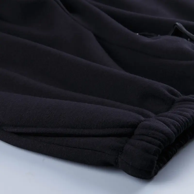 Men Black Fleece Lined Pants Plus Size - Image 4