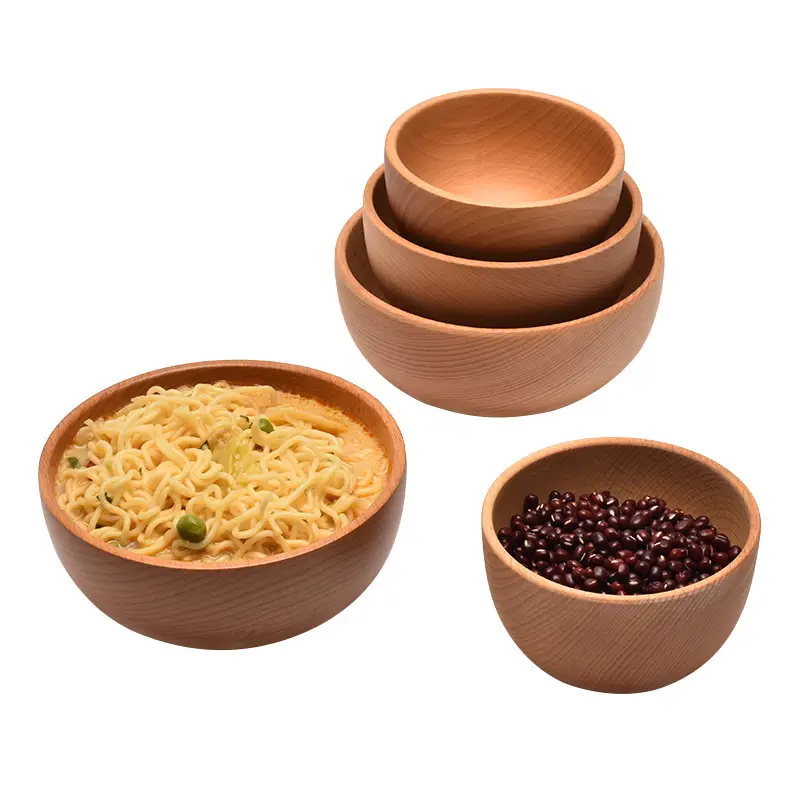 Japanese Wooden Rice Bowl for Kids & Home Use