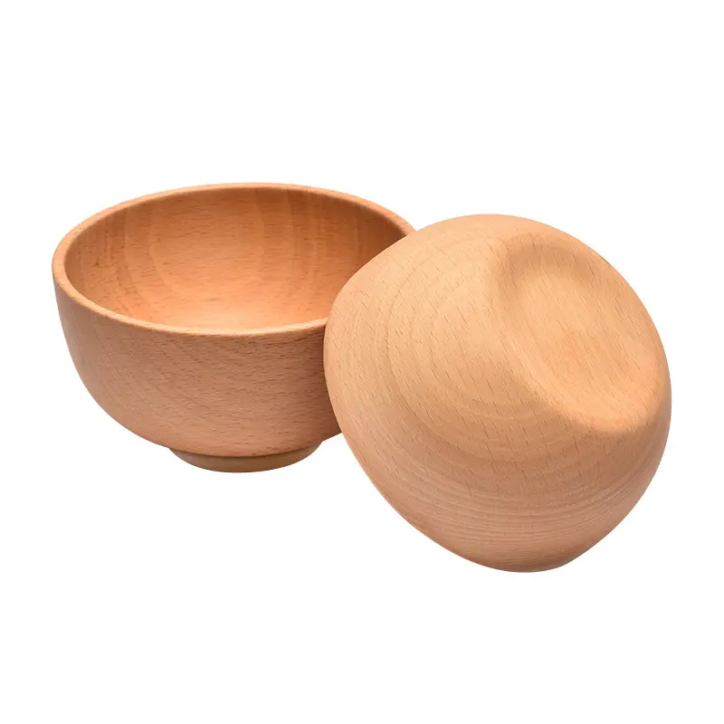 Japanese Wooden Rice Bowl for Kids & Home Use