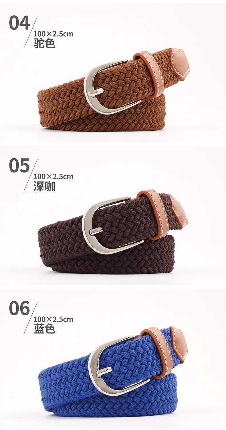 Unisex Braided Canvas Belt for Men Women — feature 22