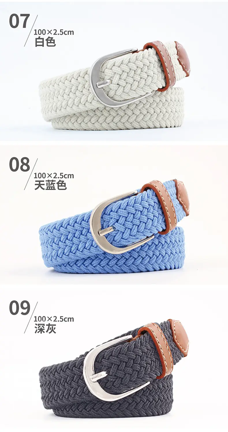 Unisex Braided Canvas Belt for Men Women — feature 23
