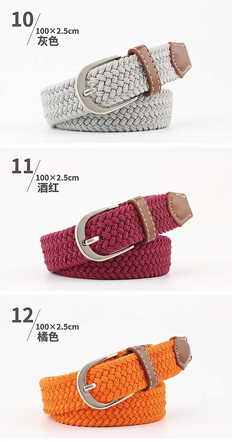 Unisex Braided Canvas Belt for Men Women — feature 24