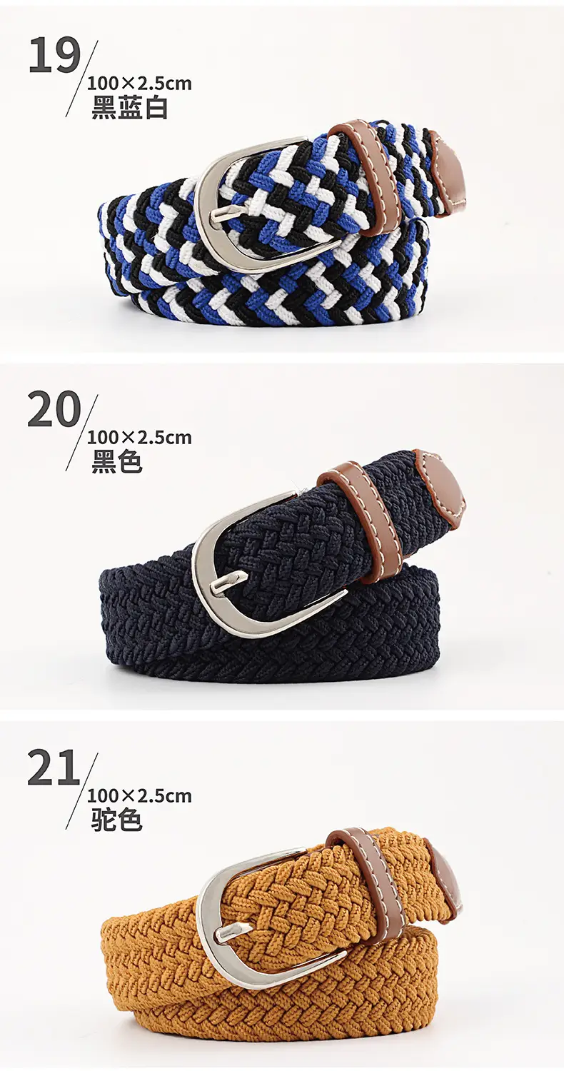 Unisex Braided Canvas Belt for Men Women — feature 27
