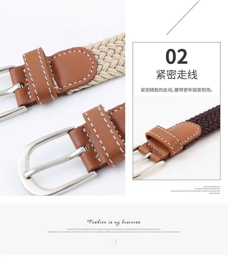 Unisex Braided Canvas Belt for Men Women — feature 29