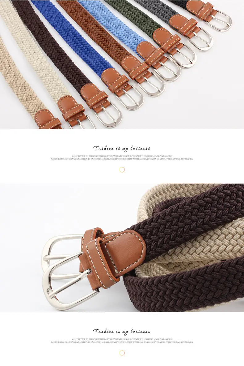 Unisex Braided Canvas Belt for Men Women — feature 31