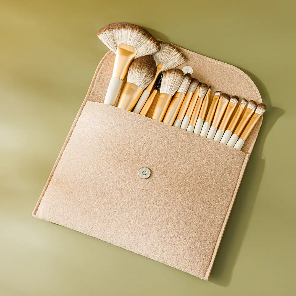 15-Piece Cross-Border Makeup Brush Set Black - Image 34