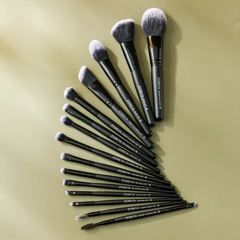 15-Piece Cross-Border Makeup Brush Set Black — feature 15
