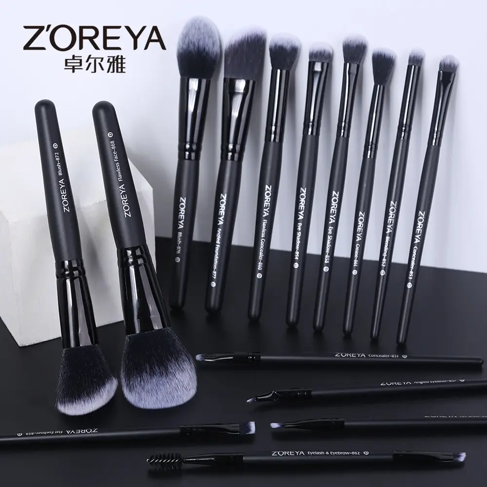 15-Piece Cross-Border Makeup Brush Set Black — feature 2