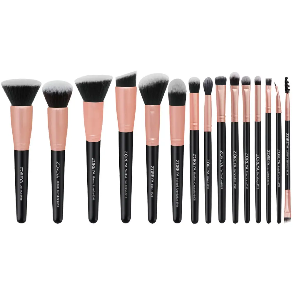 15-Piece Cross-Border Makeup Brush Set Black - Image 2